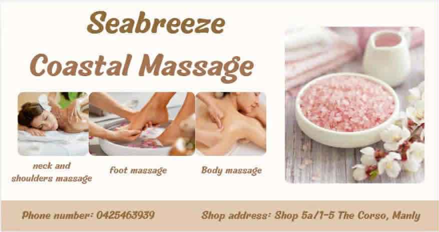 Massage treatment highlights and Seabreeze branding